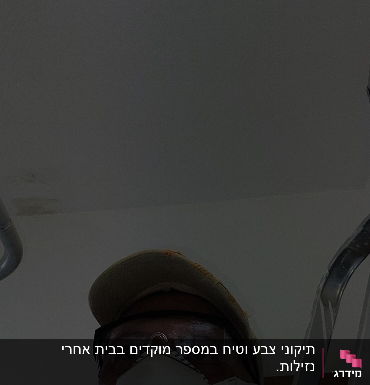 אדם עם מסכת מגן ומשקפי מגן